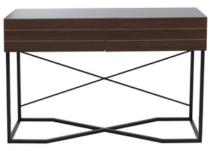Konsolentisch Beistelltisch Ablagetisch Schublade Industrial 81x120x40cm Walnuss-Optik