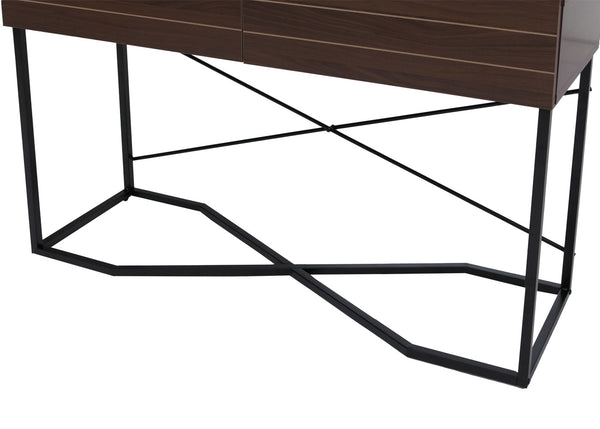 Konsolentisch Beistelltisch Ablagetisch Schublade Industrial 81x120x40cm Walnuss-Optik
