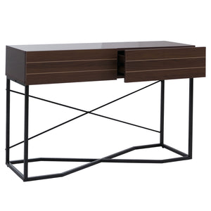 Konsolentisch Beistelltisch Ablagetisch Schublade Industrial 81x120x40cm Walnuss-Optik