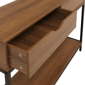Konsolentisch Beistelltisch Ablagetisch Schubladen Industrial 76x109x30cm braun