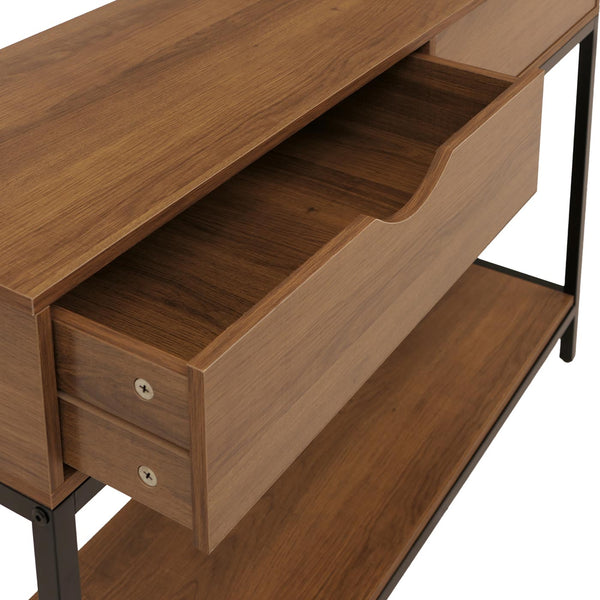 Konsolentisch Beistelltisch Ablagetisch Schubladen Industrial 76x109x30cm braun