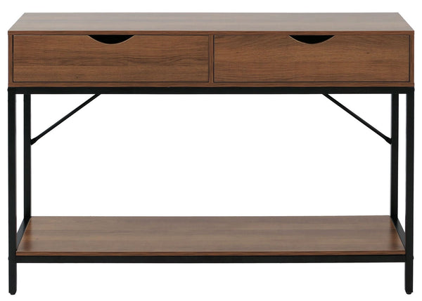 Konsolentisch Beistelltisch Ablagetisch Schubladen Industrial 76x109x30cm braun