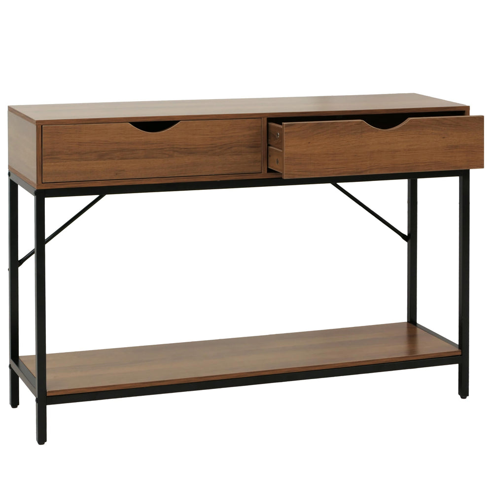 Konsolentisch Beistelltisch Ablagetisch Schubladen Industrial 76x109x30cm braun