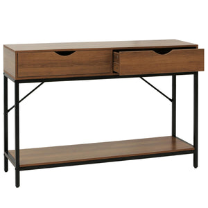 Konsolentisch Beistelltisch Ablagetisch Schubladen Industrial 76x109x30cm braun