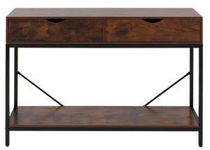 Konsolentisch Beistelltisch Ablagetisch Schubladen Industrial 76x109x30cm rotbraun