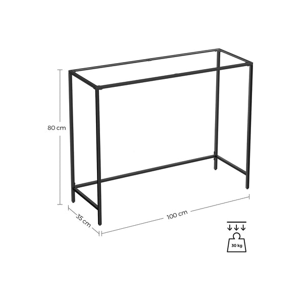 Konsolentisch Beistelltisch Glas Metallrahmen Schwarz