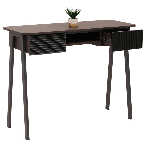 Konsolentisch Flur Beistelltisch Ablage Schublade 88x110x40cm Walnuss-Optik