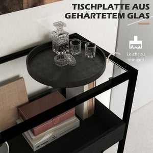 Konsolentisch Flurtisch Regal 100x30x78cm Schwarz
