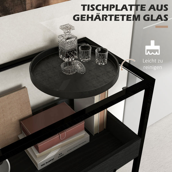 Konsolentisch Flurtisch Regal 100x30x78cm Schwarz