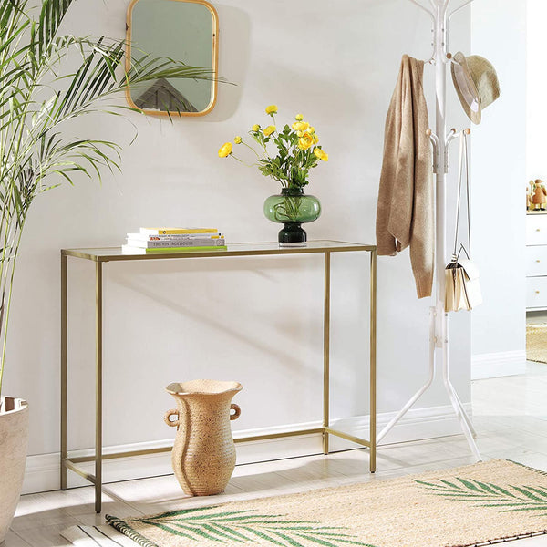 Konsolentisch Glas Metallrahmen Gold