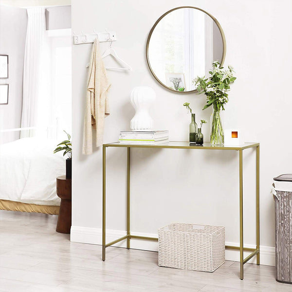 Konsolentisch Glas Metallrahmen Gold