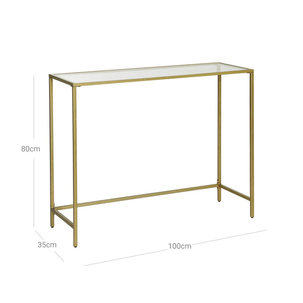 Konsolentisch Glas Metallrahmen Gold