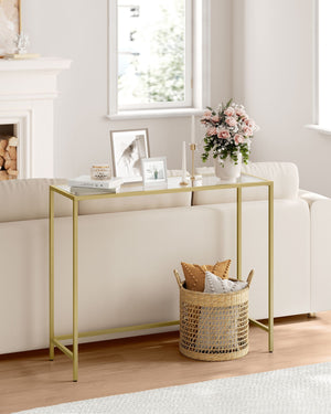 Konsolentisch Glastisch Gold-Transparent