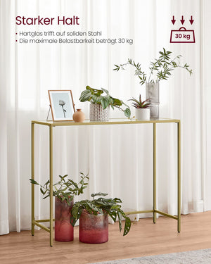 Konsolentisch Glastisch Gold-Transparent