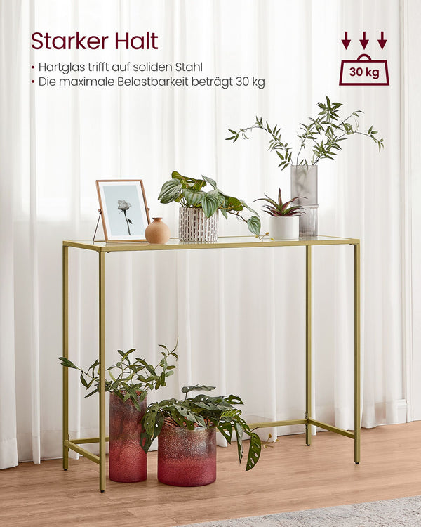 Konsolentisch Glastisch Gold-Transparent