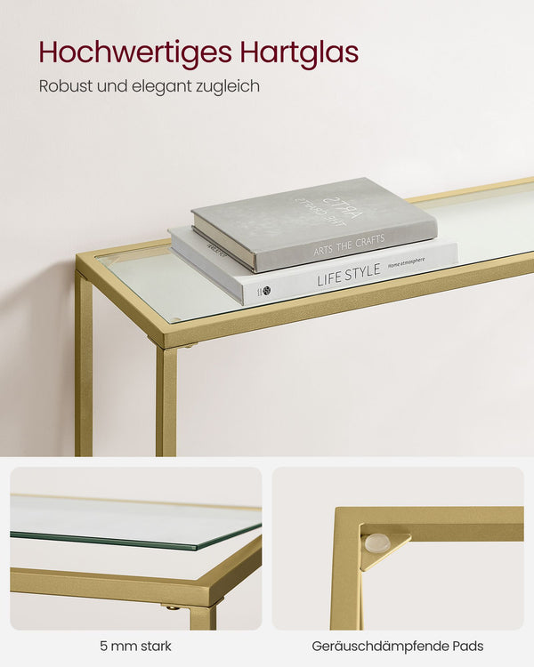 Konsolentisch Glastisch Gold-Transparent