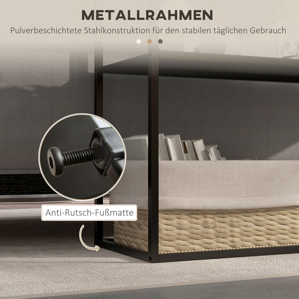 Konsolentisch Regal Beistelltisch mit Kippschutz 90x30x75cm Schwarz
