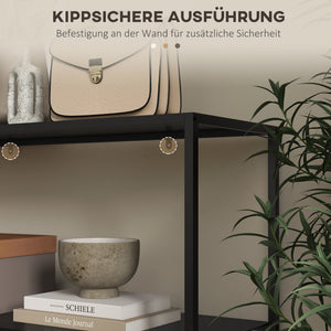 Konsolentisch Regal Beistelltisch mit Kippschutz 90x30x75cm Schwarz