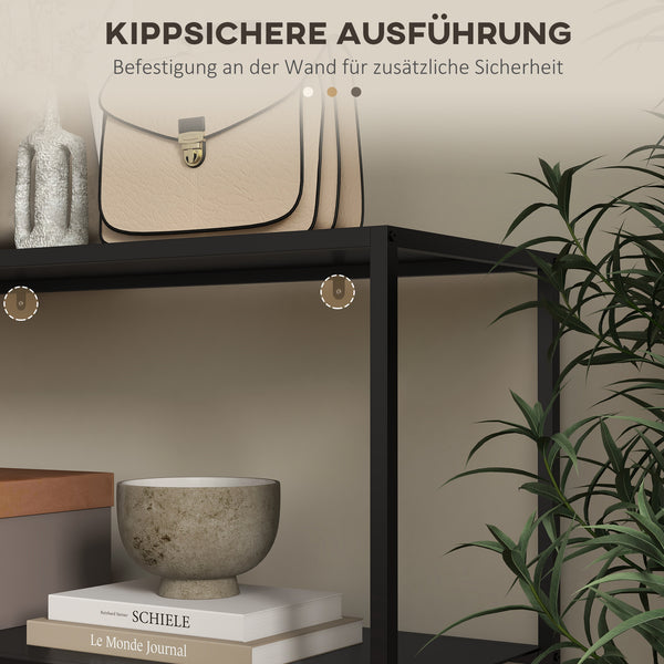 Konsolentisch Regal Beistelltisch mit Kippschutz 90x30x75cm Schwarz