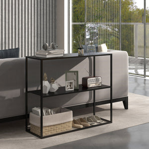 Konsolentisch Regal Beistelltisch mit Kippschutz 90x30x75cm Schwarz