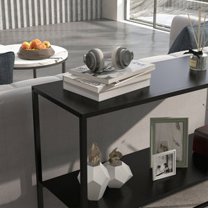 Konsolentisch Regal Beistelltisch mit Kippschutz 90x30x75cm Schwarz
