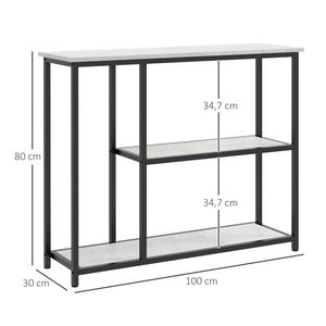 Konsolentisch Regal mit Kippschutz 100x30x80cm Weiss