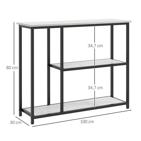 Konsolentisch Regal mit Kippschutz 100x30x80cm Weiss