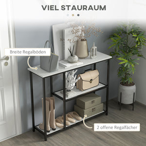 Konsolentisch Regal mit Kippschutz 100x30x80cm Weiss
