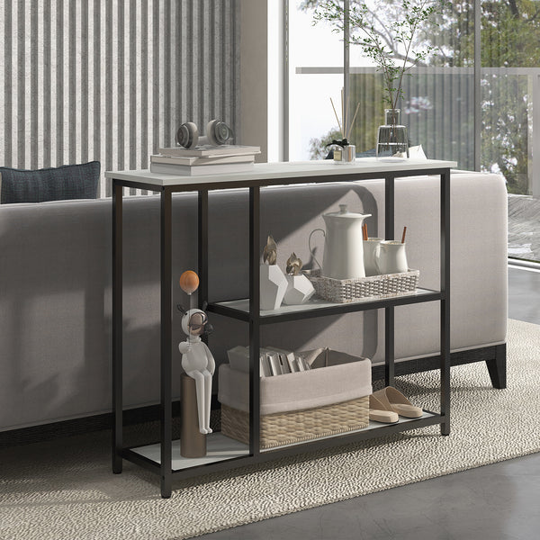 Konsolentisch Regal mit Kippschutz 100x30x80cm Weiss