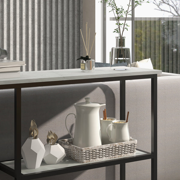 Konsolentisch Regal mit Kippschutz 100x30x80cm Weiss