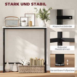 Konsolentisch Flurtisch schmal für kleine Räume schwarz