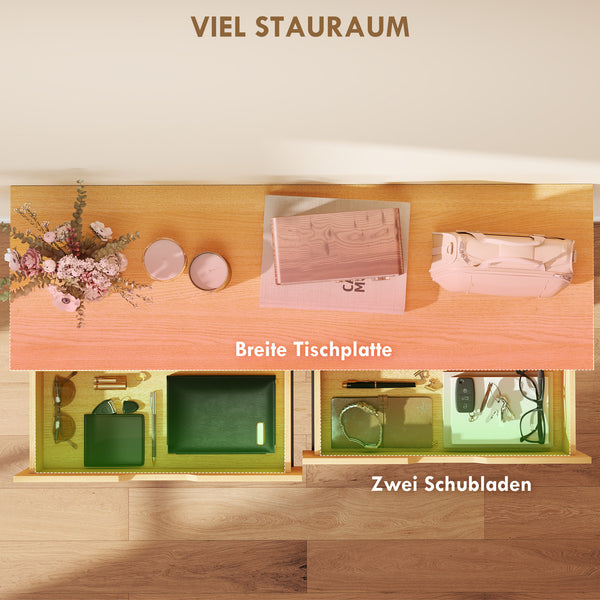 Konsolentisch schmal mit Schubladen und Metallgestell