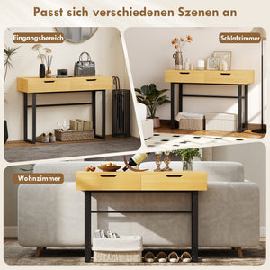 Konsolentisch schmal mit Schubladen und Metallgestell