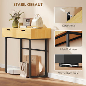 Konsolentisch schmal mit Schubladen und Metallgestell