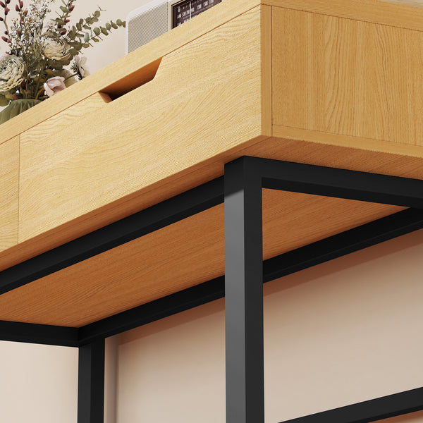 Konsolentisch schmal mit Schubladen und Metallgestell