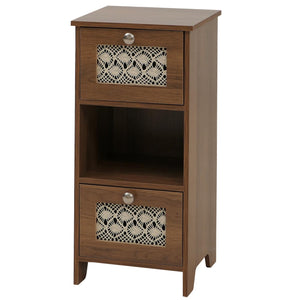 Konsolentisch Schubladenschrank 3 Korbschubladen Holz Melamin 63x30x30cm braun