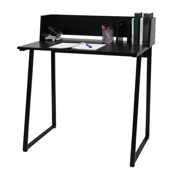 Moderner Konsolentisch Schwarz, Metall & MDF, 82x51cm