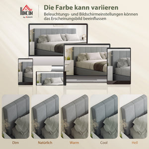 Kopfteil Bett höhenverstellbar für Schlafzimmer 160cm Leinenoptik grau