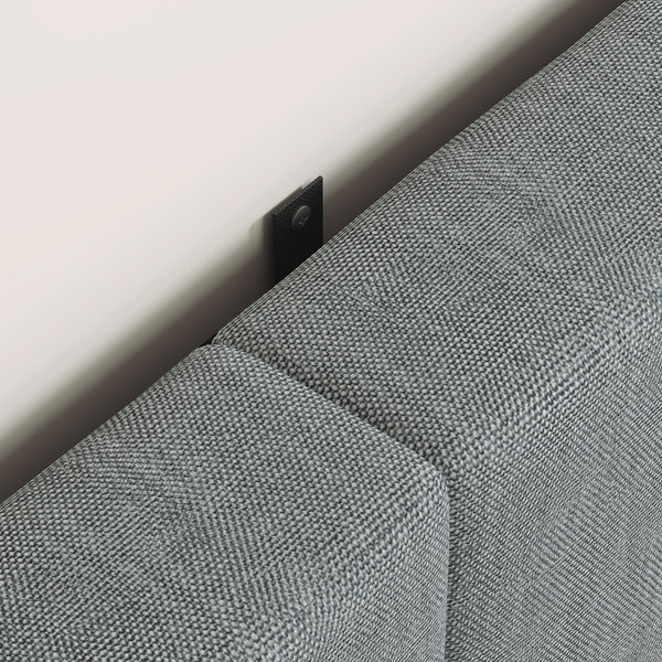 Kopfteil Bett höhenverstellbar für Schlafzimmer 160cm Leinenoptik grau