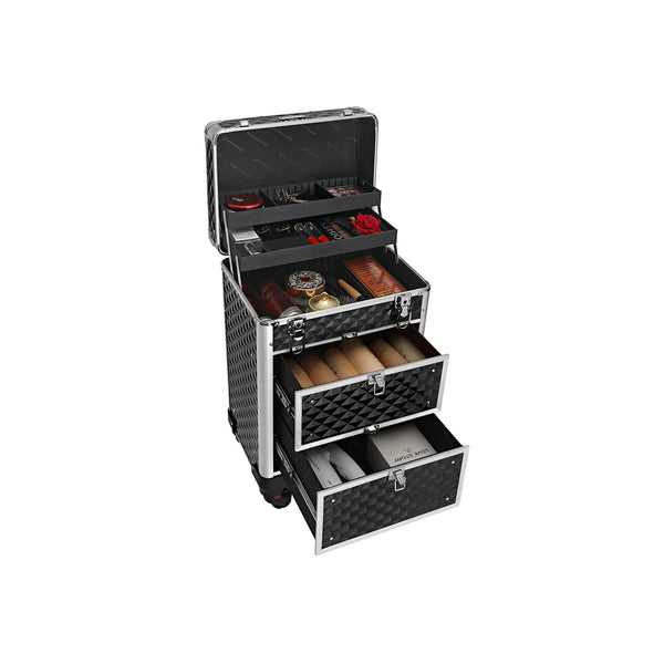 Kosmetikkoffer Make-up-Koffer mobil Schwarz