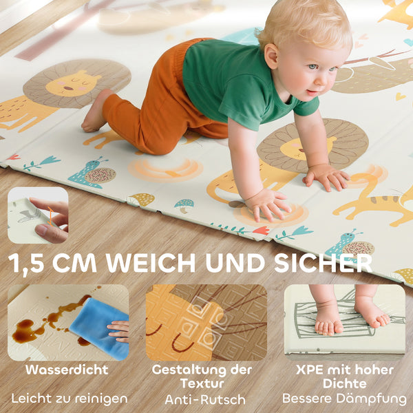 Baby Krabbelmatte faltbar doppelseitig gross 196x176cm