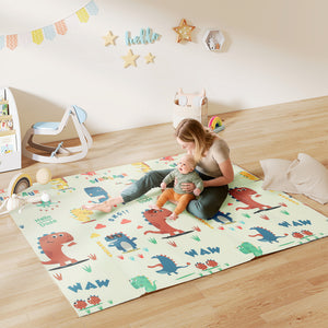 Krabbelmatte für Babys faltbar doppelseitig und bunt