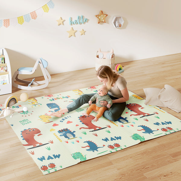 Krabbelmatte für Babys faltbar doppelseitig und bunt