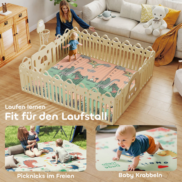 Krabbelmatte für Babys faltbar doppelseitig und bunt