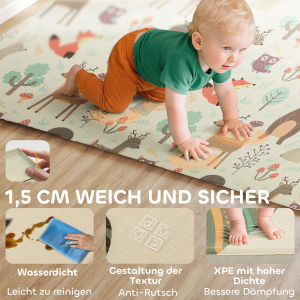 Baby Krabbelmatte Spielmatte faltbar doppelseitig gross