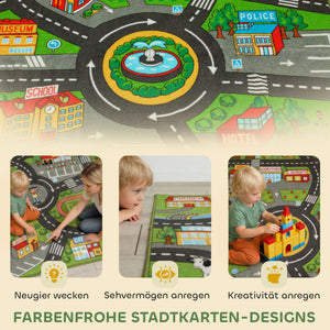 Krabbelmatte Baby Spielmatte rutschfest mit Stadtmotiv 200x150cm