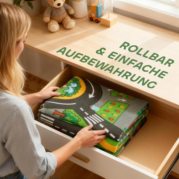 Krabbelmatte Baby Spielmatte rutschfest mit Stadtmotiv 200x150cm