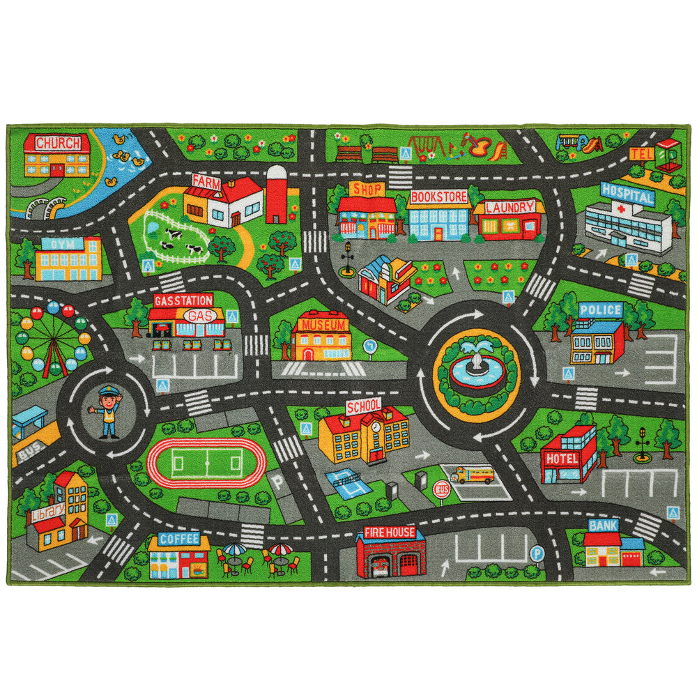Krabbelmatte Baby Spielmatte rutschfest mit Stadtmotiv 200x150cm