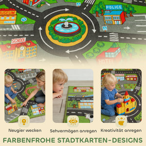 Krabbelmatte Baby rutschfest mit Stadtmotiv für Kinderzimmer