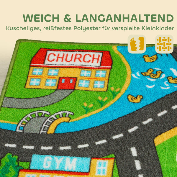 Krabbelmatte Baby rutschfest mit Stadtmotiv für Kinderzimmer